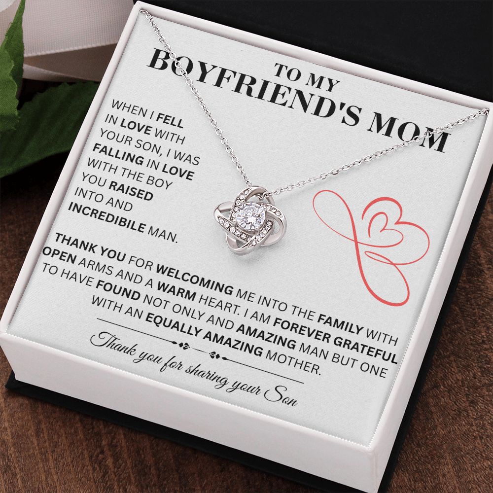 Boyfriend's Mom Gift-Forever Grateful- Love Knot Necklace – Worthy Gifts Co