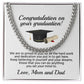 Graduation Gift For Him | Gift from Mom and Dad | College Graduation | Class Of 2023 | High School Grads | Sentimental Keepsake Necklace
