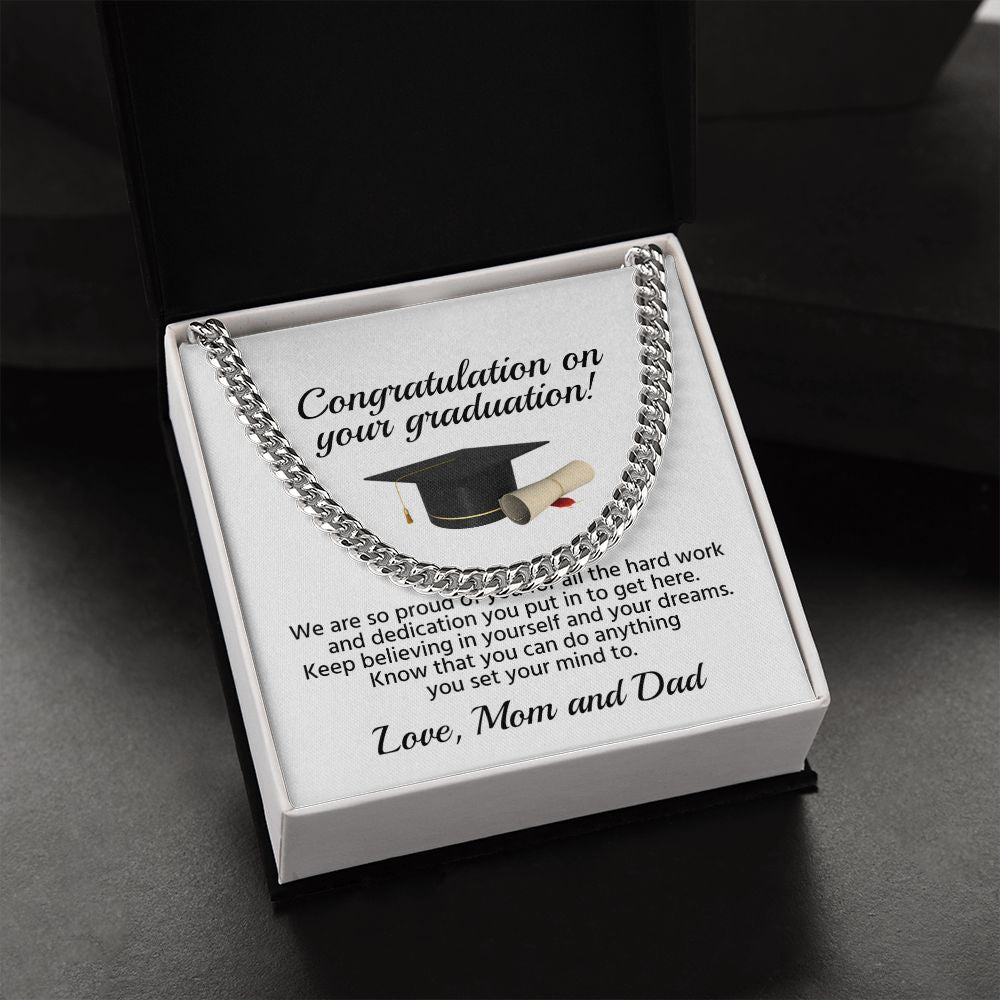 Graduation Gift For Him | Gift from Mom and Dad | College Graduation | Class Of 2023 | High School Grads | Sentimental Keepsake Necklace