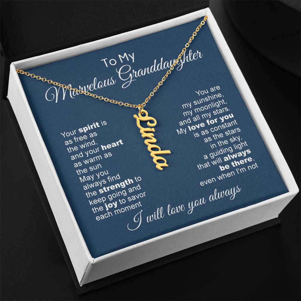 My Marvelous Granddaughter - Personalized Name Necklace