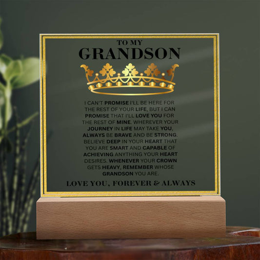 To My Dear Grandson - Remember - Square Acrylic Plaque