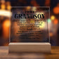 To My Grandson - Time - Square Acrylic Plaque