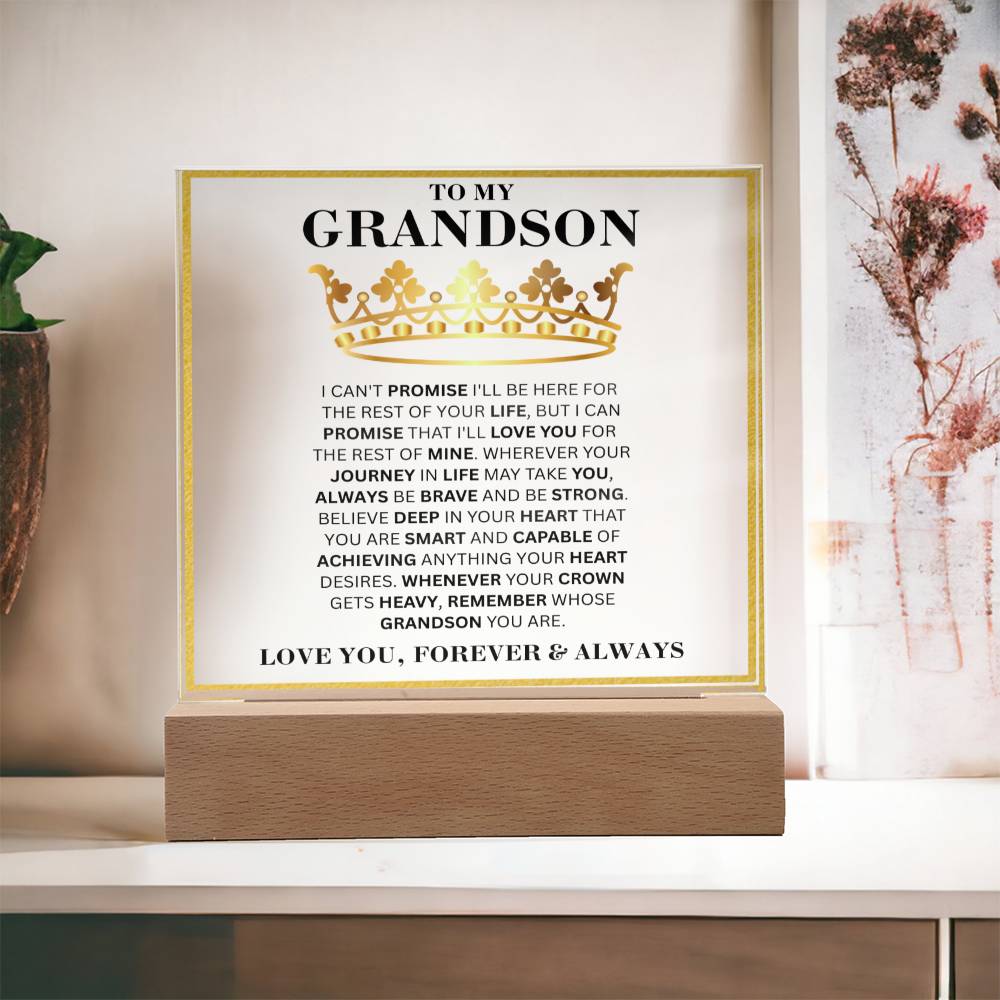 To My Dear Grandson - Remember - Square Acrylic Plaque