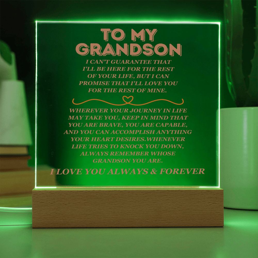 To My Grandson - Life - Square Acrylic Plaque