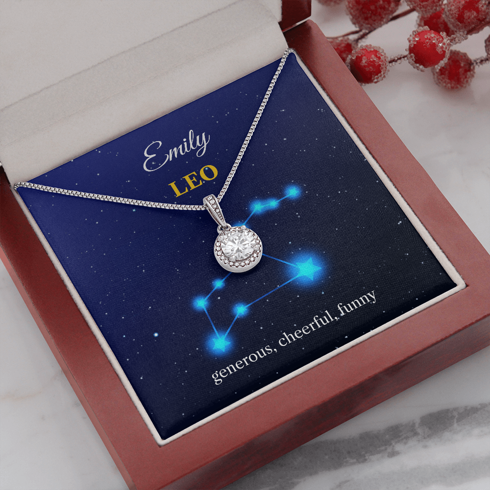 Personalized Leo Zodiac Eternal Hope Necklace with Message Card