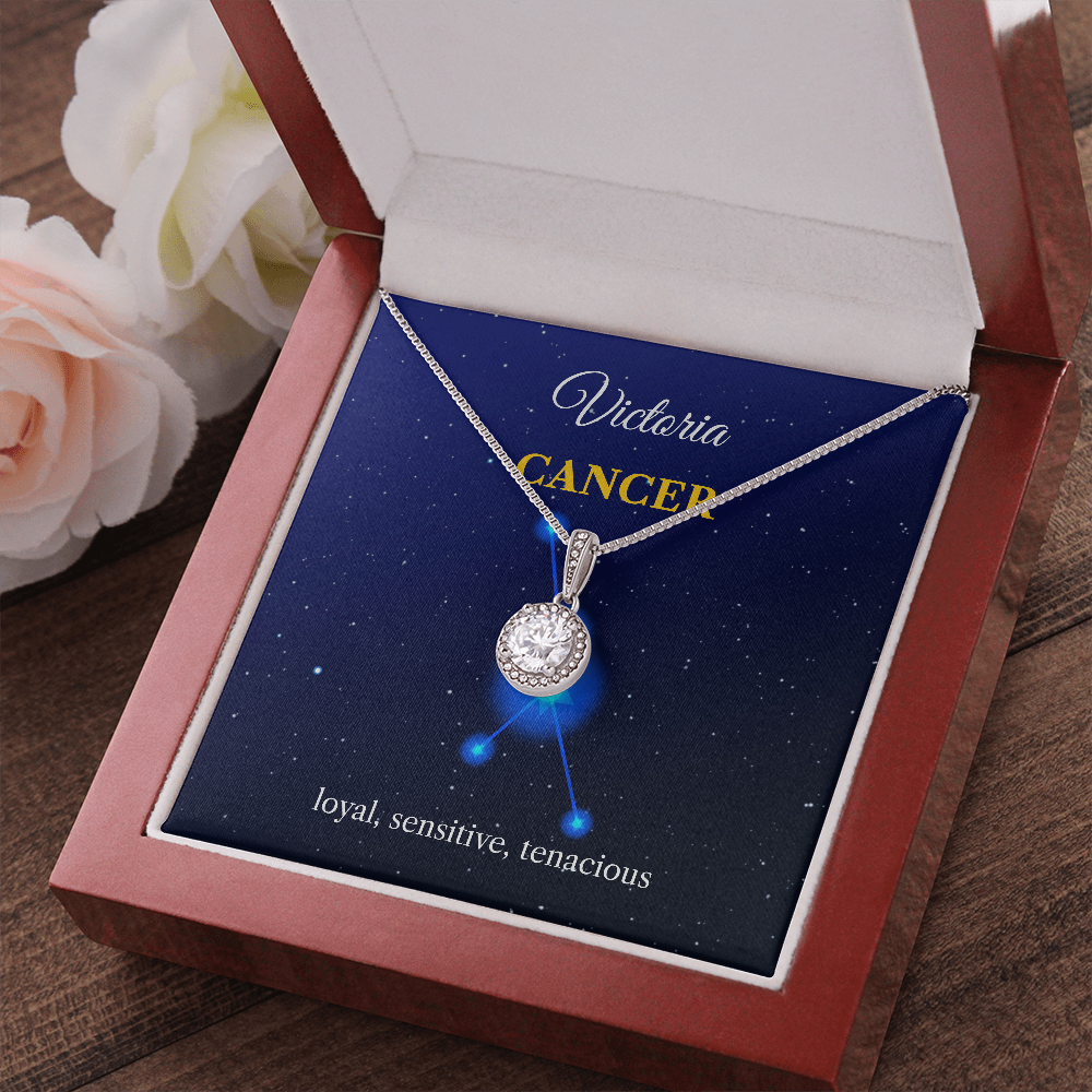 Personalized Cancer Zodiac Eternal Hope Necklace with Message Card