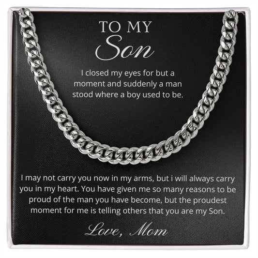 To My Son - Proudest - Cuban Chain