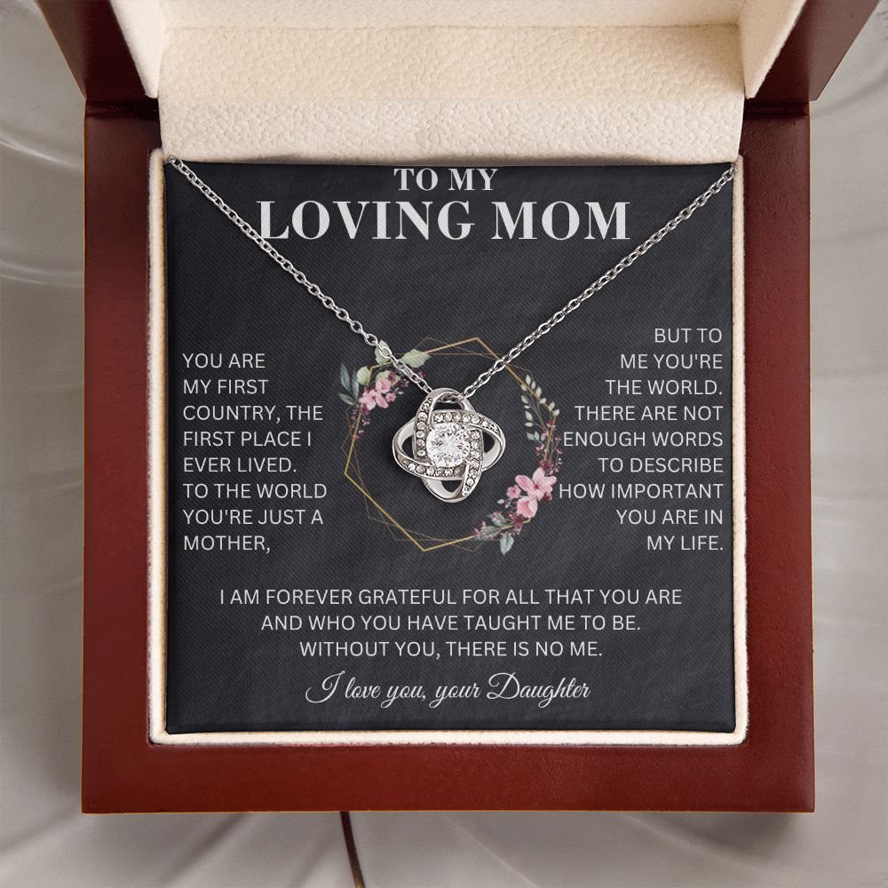 To My Loving Mom -My First Country - Love Necklace