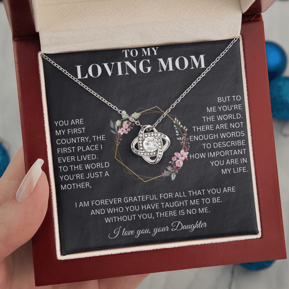 To My Loving Mom -My First Country - Love Necklace