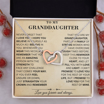 To My Granddaughter -  Promise - Infinity Heart