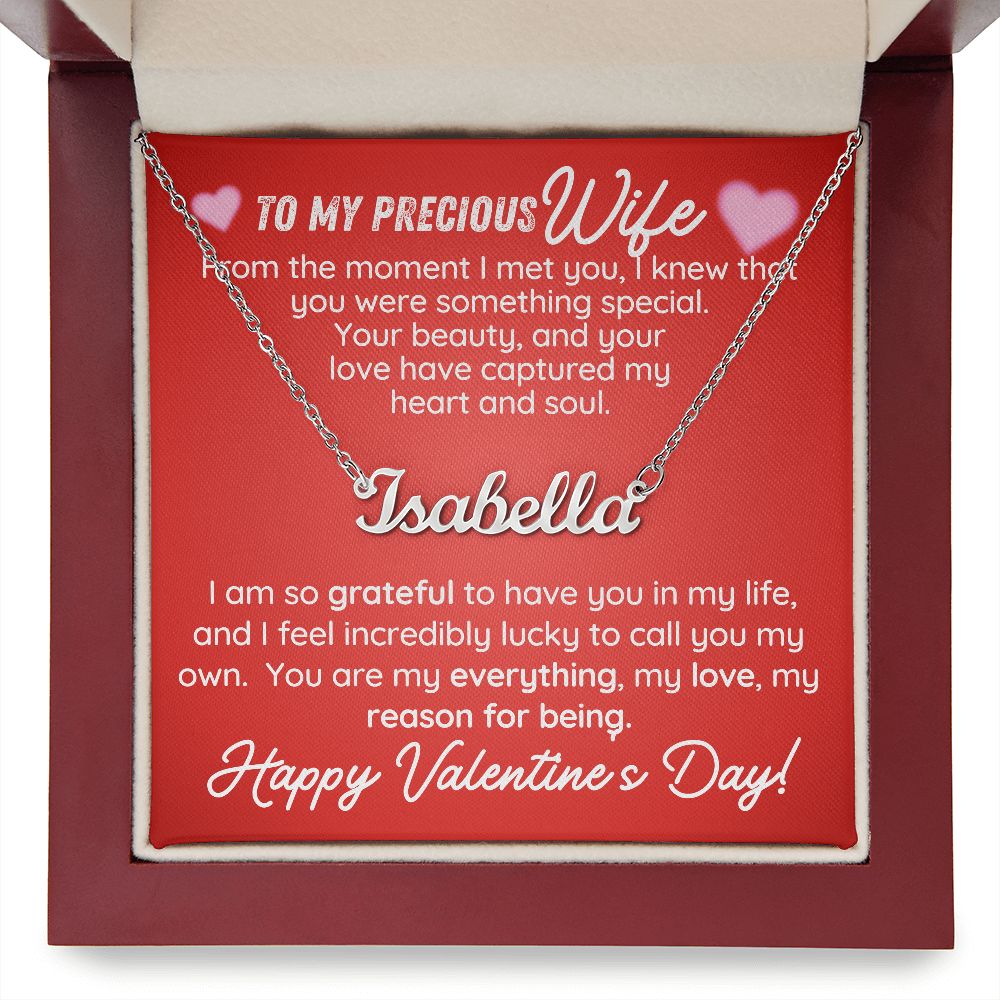 My Precious Wife - Happy Valentine's Day Name Necklace