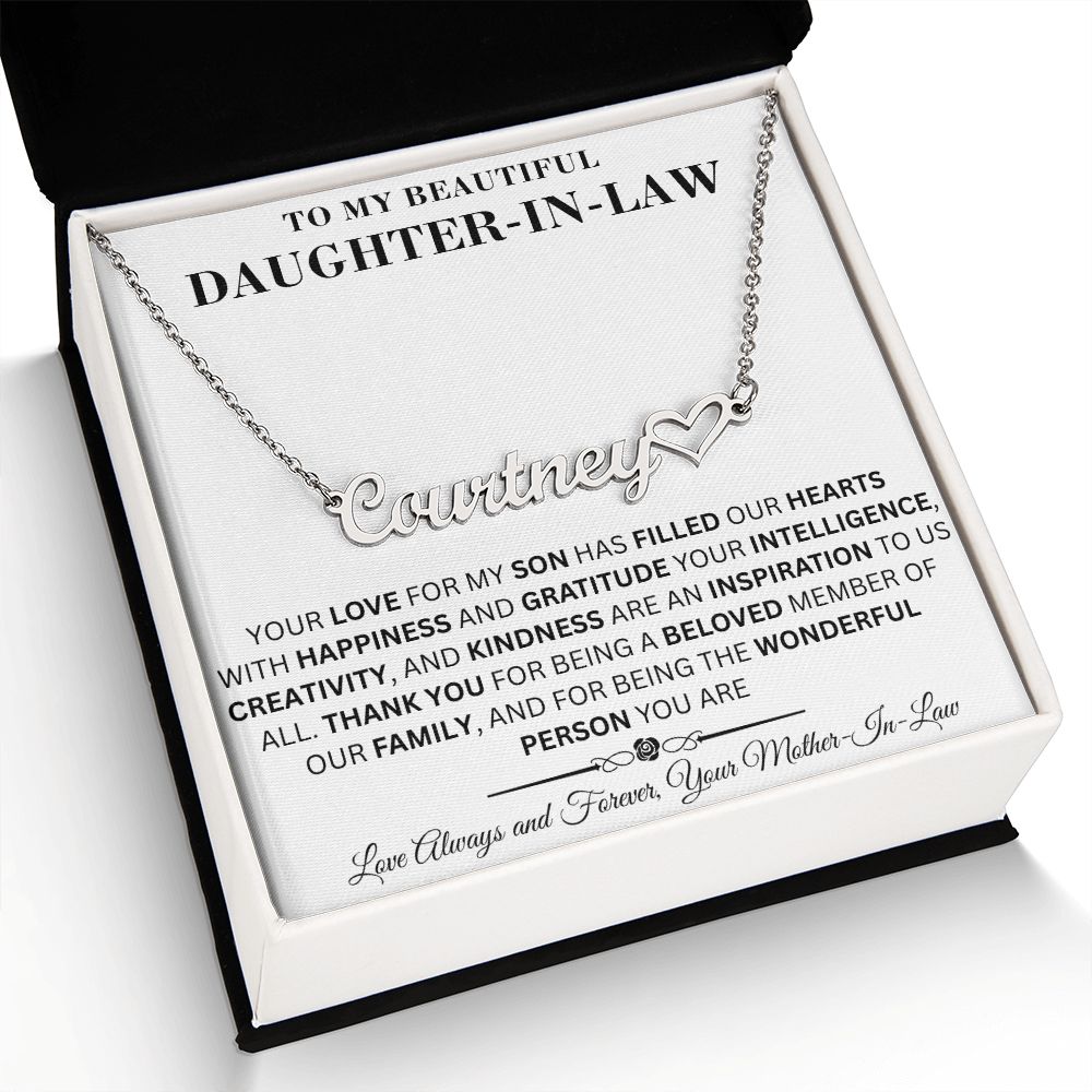 To My Beautiful Daughter-In-Law - Inspiration - Name Necklace