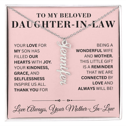 To My Beloved Daughter-In-Law - Joy - Name Necklace