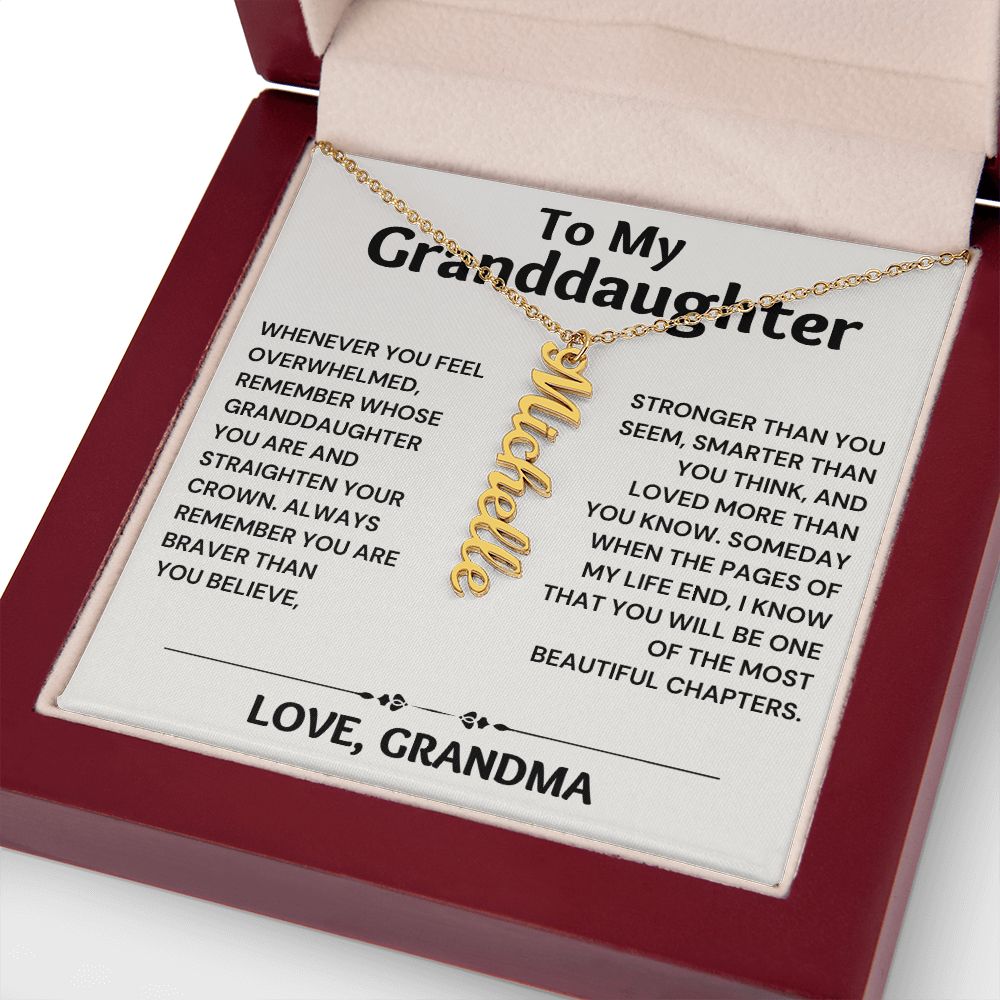To My Granddaughter - Crown - Name Necklace