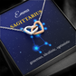 Personalized Sagittarius Zodiac Hearts Necklace with Message Card