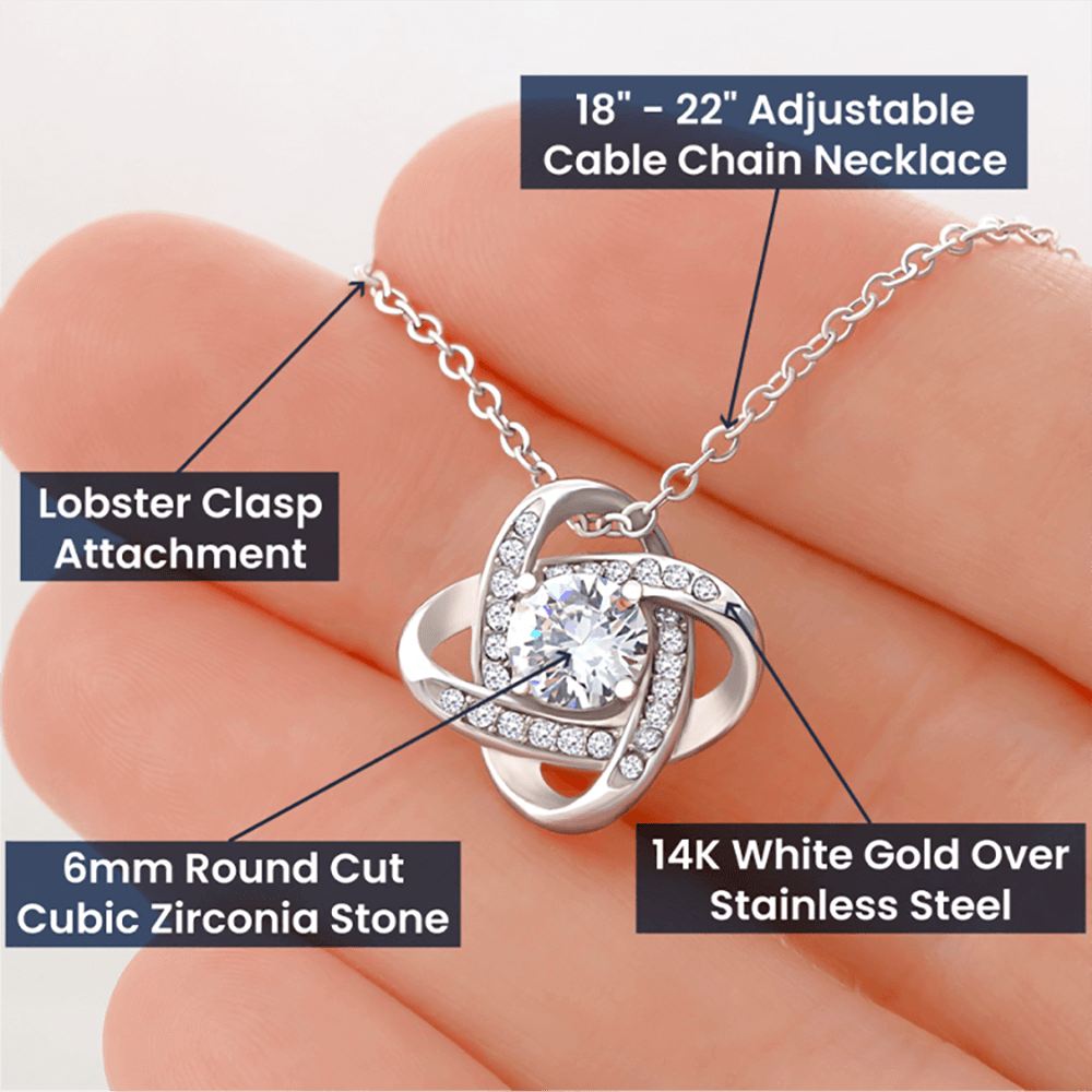 Personalized Gemini Zodiac Love Knot Necklace with Message Card